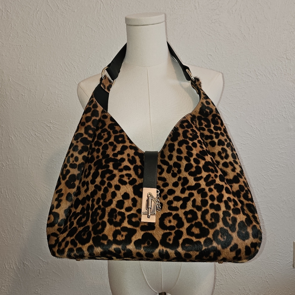 Calf hair hobo bag